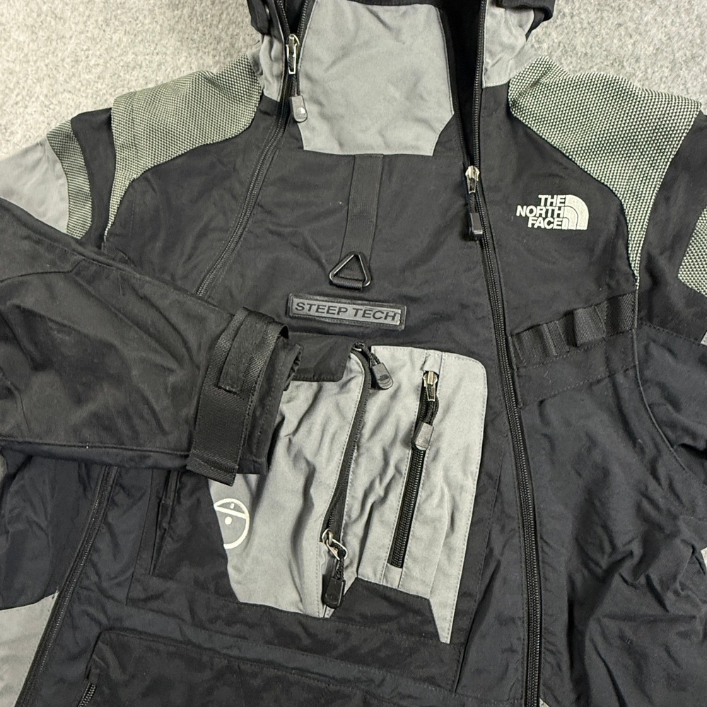 The North Face Steep Tech Jacket Mens L Black Gray F08 2008 Ski Gorpcore